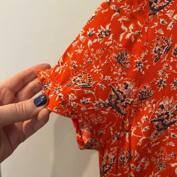Comptoir Des Cotonniers Orange Red Sundress Size S - Picture 9 of 11
